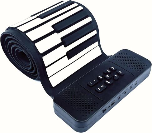 88 Key Roll up Piano Keyboard, pure piano sound source by France Dream, Portable Flexible, built-in both rechargeable battery and speaker/USB/HiFi stereo earphone as a gift (88 key Black) in Kuwait