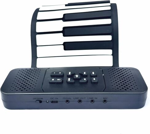 88 Key Roll up Piano Keyboard, pure piano sound source by France Dream, Portable Flexible, built-in both rechargeable battery and speaker/USB/HiFi stereo earphone as a gift (88 key Black) in Kuwait