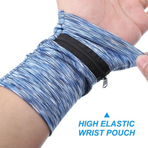 PATIKIL 6"x 4" Wrist Pouch, 2 Pcs Wrist Wallet Sports Wristband Wallet with Zipper Pocket for Running Jogging Hiking Cycling Yoga, Black in Saudi Arabia