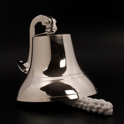 6" Solid Brass Wall Mounted Bell CHROME Nautical Home Decoration Ships Bell in Saudi Arabia