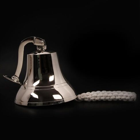 6" Solid Brass Wall Mounted Bell CHROME Nautical Home Decoration Ships Bell in Saudi Arabia