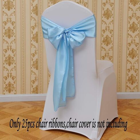 25pcs Decorative Party Chair Sashes,Banquet Satin Chair Ribbons,Wedding Chair Sashes Bows,Chair Ties for Trade Shows Christmas Events Baby Shower Birthday Party,Yellow in Kuwait