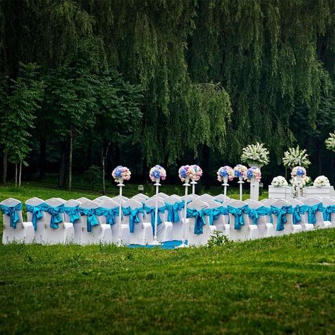 25pcs Decorative Party Chair Sashes,Banquet Satin Chair Ribbons,Wedding Chair Sashes Bows,Chair Ties for Trade Shows Christmas Events Baby Shower Birthday Party,Yellow in Kuwait