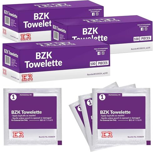 Ever Ready First Aid Benzalkonium BZK Wipes, 5"x7", 100 Count in Kuwait