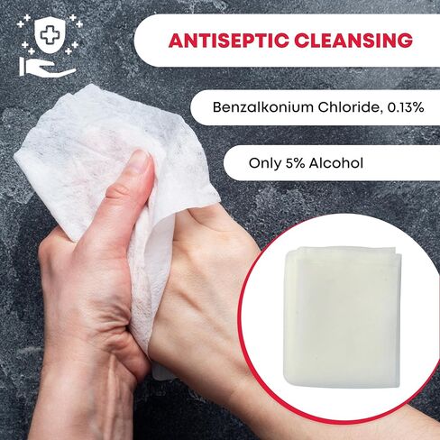 Ever Ready First Aid Benzalkonium BZK Wipes, 5"x7", 100 Count in Kuwait
