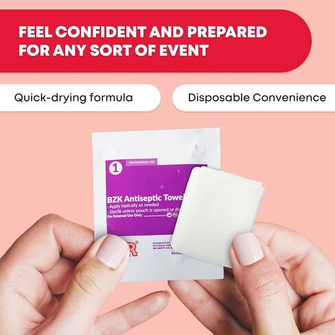 Ever Ready First Aid Benzalkonium BZK Wipes, 5"x7", 100 Count in Kuwait