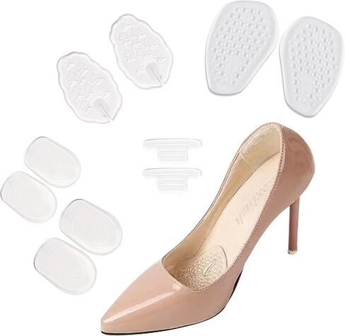 حشوات وسائد للكعب، وبطانات مشط القدم وبطانات مقابض الكعب، ومقابض كعب واحدة، ووسائد كرة قدم 2x وأكواب كعب 2x، تقلل آلام القدم، وتمنع ظهور البثور للأحذية الفضفاضة الكبيرة جدًا in Kuwait