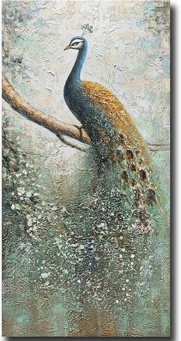 V-inspire Art، 24 × 36 بوصة فن تجريدي حديث للحائط فلامنغو حيوي مرسومة يدويًا لوحة زيتية من الأكريليك على القماش لتزيين غرفة المعيشة وغرفة النوم الملونة in Kuwait