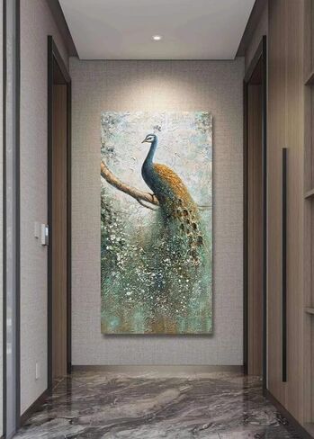 V-inspire Art، 24 × 36 بوصة فن تجريدي حديث للحائط فلامنغو حيوي مرسومة يدويًا لوحة زيتية من الأكريليك على القماش لتزيين غرفة المعيشة وغرفة النوم الملونة in Kuwait