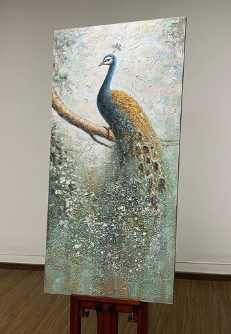 V-inspire Art، 24 × 36 بوصة فن تجريدي حديث للحائط فلامنغو حيوي مرسومة يدويًا لوحة زيتية من الأكريليك على القماش لتزيين غرفة المعيشة وغرفة النوم الملونة in Kuwait