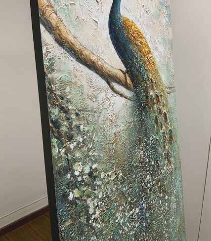 V-inspire Art، 24 × 36 بوصة فن تجريدي حديث للحائط فلامنغو حيوي مرسومة يدويًا لوحة زيتية من الأكريليك على القماش لتزيين غرفة المعيشة وغرفة النوم الملونة in Kuwait