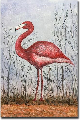 V-inspire Art، 24 × 36 بوصة فن تجريدي حديث للحائط فلامنغو حيوي مرسومة يدويًا لوحة زيتية من الأكريليك على القماش لتزيين غرفة المعيشة وغرفة النوم الملونة in Kuwait