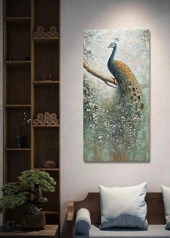 V-inspire Art، 24 × 36 بوصة فن تجريدي حديث للحائط فلامنغو حيوي مرسومة يدويًا لوحة زيتية من الأكريليك على القماش لتزيين غرفة المعيشة وغرفة النوم الملونة in Kuwait