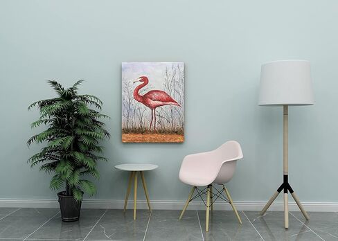 V-inspire Art، 24 × 36 بوصة فن تجريدي حديث للحائط فلامنغو حيوي مرسومة يدويًا لوحة زيتية من الأكريليك على القماش لتزيين غرفة المعيشة وغرفة النوم الملونة in Kuwait