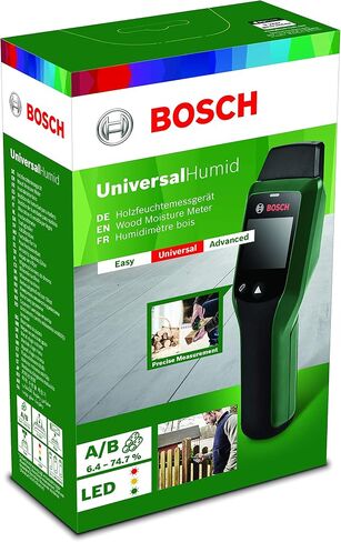 مقياس الرطوبة من Bosch UniversalHumid (نتائج دقيقة بفضل اختيار المجموعة الخشبية وإشارة المرور LED لسهولة التفسير) in Saudi Arabia