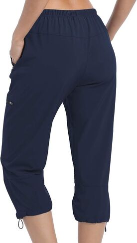 VAYAGER SPORTS Women's Outdoor Hiking Capri Pants Loose-Fit Lightweight with Zipper Pockets in Saudi Arabia