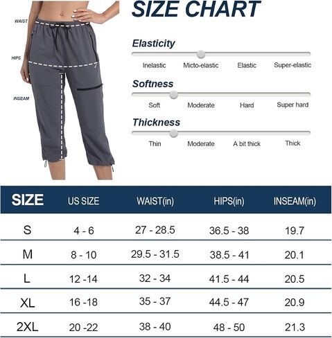 VAYAGER SPORTS Women's Outdoor Hiking Capri Pants Loose-Fit Lightweight with Zipper Pockets in Saudi Arabia