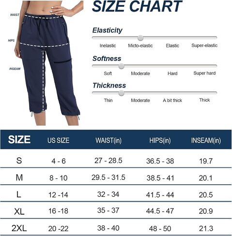 VAYAGER SPORTS Women's Outdoor Hiking Capri Pants Loose-Fit Lightweight with Zipper Pockets in Saudi Arabia