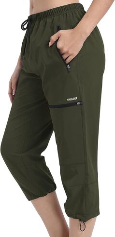 VAYAGER SPORTS Women's Outdoor Hiking Capri Pants Loose-Fit Lightweight with Zipper Pockets in Saudi Arabia