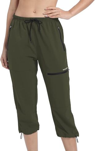 VAYAGER SPORTS Women's Outdoor Hiking Capri Pants Loose-Fit Lightweight with Zipper Pockets in Saudi Arabia