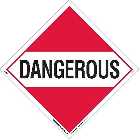 ملصق Labelmaster Z-EZ1 Dangerous Hazmat، مكتوب، فينيل قابل للإزالة E-Z (عبوة من 25 قطعة) in Saudi Arabia