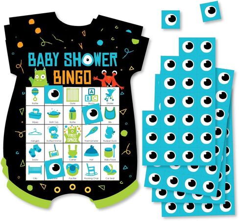 Big Dot of Happiness Monster Bash - بطاقات وعلامات بينجو للصور - لعبة بينجو على شكل حمام الطفل ليتل مونستر - مجموعة من 18 قطعة in Saudi Arabia