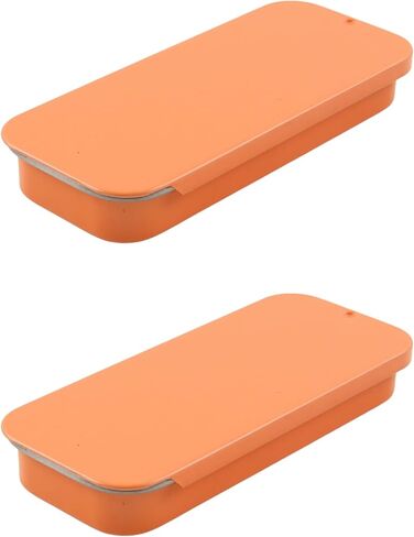 2Pcs Portable Metal Toothpicks Holder, Empty 3.15*1.3*0.51inch / 8*3.3*1.3cm Reusable Toothpick Case, Toothpick Holder Dispenser for Travel,Outdoor(Orange) in Saudi Arabia