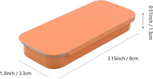 2Pcs Portable Metal Toothpicks Holder, Empty 3.15*1.3*0.51inch / 8*3.3*1.3cm Reusable Toothpick Case, Toothpick Holder Dispenser for Travel,Outdoor(Orange) in Saudi Arabia
