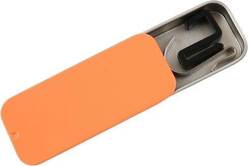 2Pcs Portable Metal Toothpicks Holder, Empty 3.15*1.3*0.51inch / 8*3.3*1.3cm Reusable Toothpick Case, Toothpick Holder Dispenser for Travel,Outdoor(Orange) in Saudi Arabia