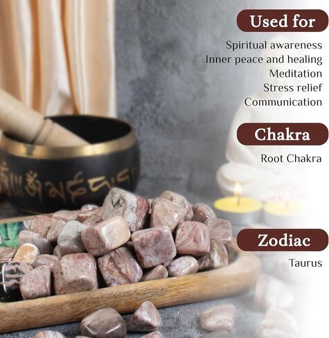 Polygram Jasper Tumbled Crystals Bulk Polished Rocks Stones Healing Crystals and Stones for Tumbling Rock Collection Vase Filler Reiki Gemstone Gifts Fountain Tumbles | Size 20-25 mm, 1lb in Saudi Arabia