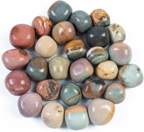 Polygram Jasper Tumbled Crystals Bulk Polished Rocks Stones Healing Crystals and Stones for Tumbling Rock Collection Vase Filler Reiki Gemstone Gifts Fountain Tumbles | Size 20-25 mm, 1lb in Saudi Arabia