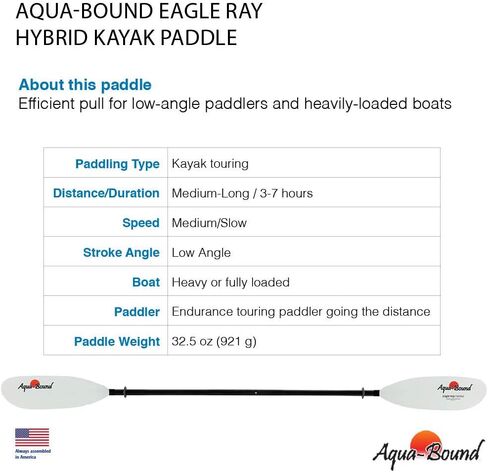 AQUA BOUND EagleRay Hybrid White Fiberglass Blade/Posi-Lok Carbon Shaft in Kuwait