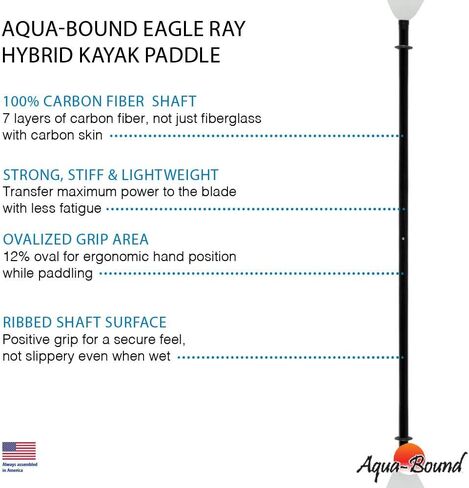 AQUA BOUND EagleRay Hybrid White Fiberglass Blade/Posi-Lok Carbon Shaft in Kuwait