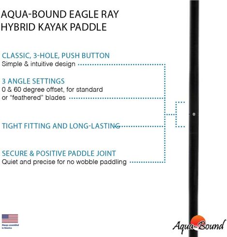 AQUA BOUND EagleRay Hybrid White Fiberglass Blade/Posi-Lok Carbon Shaft in Kuwait