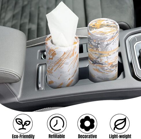 Thenshop 8 Pack Car Tissues Cylinder with Facial Tissues Bulk Car Tissues Holder Boxes Decorative Container for Car Home Travel Everyday Tissues Refill in Saudi Arabia