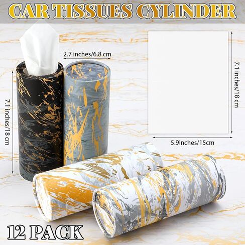 Thenshop 8 Pack Car Tissues Cylinder with Facial Tissues Bulk Car Tissues Holder Boxes Decorative Container for Car Home Travel Everyday Tissues Refill in Saudi Arabia