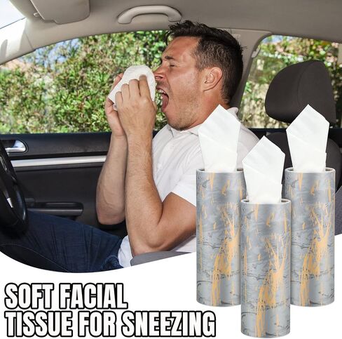 Thenshop 8 Pack Car Tissues Cylinder with Facial Tissues Bulk Car Tissues Holder Boxes Decorative Container for Car Home Travel Everyday Tissues Refill in Saudi Arabia