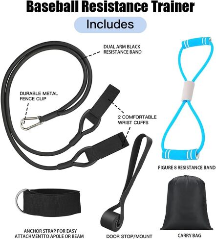 عصابات تدريب مقاومة الكرة اللينة للبيسبول، معدات تدريب البيسبول، مدرب رمي البيسبول ومدرب الذراع، مساعد تدريب الكرة اللينة لرمي قوة الذراع ورمي الإحماء والتمدد in Kuwait