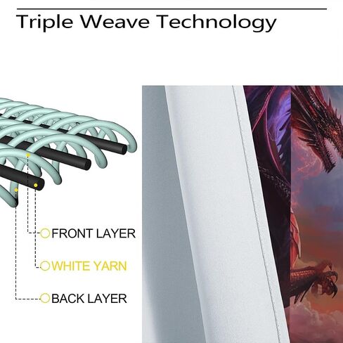 Dragon Blackout Curtains for Girls Boys Kids Home Decor, Black White Dragon Medieval Magical Fantasy Grommet Thermal Insulated Drapes Darkening Window Curtain for Bedroom Living Room, 42 x 45 Inch in Saudi Arabia