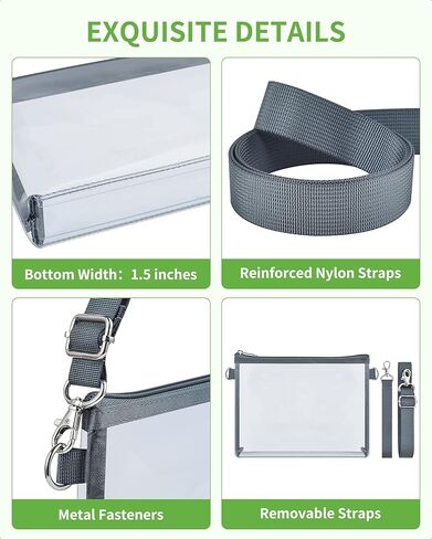 محفظة شفافة من MAY TREE لمناسبات مهرجان الحفلات الموسيقية، معتمدة من Clear Bag Stadium للنساء والرجال، رمادي in Kuwait