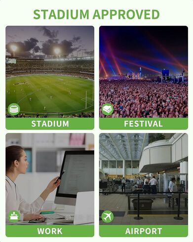 محفظة شفافة من MAY TREE لمناسبات مهرجان الحفلات الموسيقية، معتمدة من Clear Bag Stadium للنساء والرجال، رمادي in Kuwait