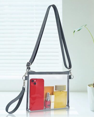 محفظة شفافة من MAY TREE لمناسبات مهرجان الحفلات الموسيقية، معتمدة من Clear Bag Stadium للنساء والرجال، رمادي in Kuwait