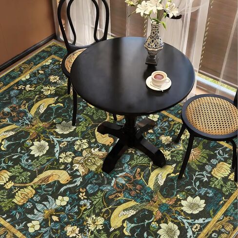 Entryway Rug - 2'x3' Boho Soft Low Pile Washable Area Rug, Non-Slip Small Rugs Indoor for Front Door Entrance Kitchen Bathroom, Vintage Carpet Stain Resistance (Black, 2x3ft) in Saudi Arabia