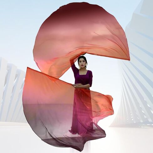2 Sets of 55 x 78" Dance Metallic Semicircle Worship Angel Wing Flags with Scalable Rods - Praise Flags Worship Silk Flex Flag for Dance Church Performance-green-purple in Saudi Arabia