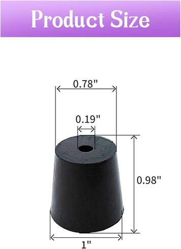 YXQ Rubber Conical Plugs 20mm to 26mm, with 6 Black Conical Laboratory Sealed Rubber Plugs for Perforated Test Tubes in Saudi Arabia