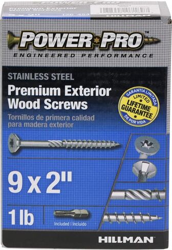 48621 Wood Screws, #9 x 2", Premium Stainless Marine Screws, Rust Resistant , Stainless Steel, 1lb Box, 126 pcs in Saudi Arabia