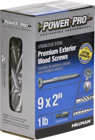 48621 Wood Screws, #9 x 2", Premium Stainless Marine Screws, Rust Resistant , Stainless Steel, 1lb Box, 126 pcs in Saudi Arabia
