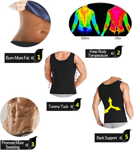 Men's Sauna Vest Workout Sauna Sweat Vest Tank Top for Men Sweat Enhancing Vest Waist Trainer for Men in Saudi Arabia