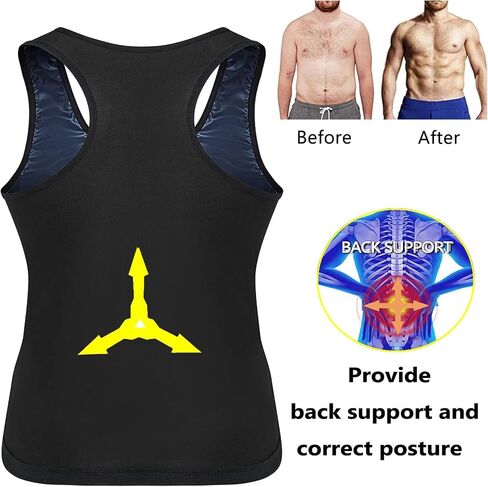 Men's Sauna Vest Workout Sauna Sweat Vest Tank Top for Men Sweat Enhancing Vest Waist Trainer for Men in Saudi Arabia