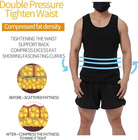 Men's Sauna Vest Workout Sauna Sweat Vest Tank Top for Men Sweat Enhancing Vest Waist Trainer for Men in Saudi Arabia